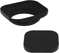 Haoge LH-B46T Square Metal Screw-On Lens Hood with Cap for Leica Summilux-M 35mm f/1.4 50mm f1.4 E46, Summarit-M 90mm f/2.5 75mm f2.5 E46, Summicron-M 28mm F2.5 2 E46 , Voigtlander 35mm f