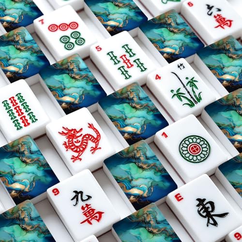 Set de Mahjong Americano con 166 Fichas Acrílicas y Accesorios miniatura 4