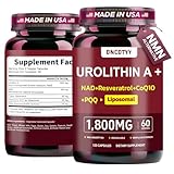 DNCDTYY Urolithin A Supplement 1800mg with NAD 200mg Liposomal Urolithin A+ Supplement Capsules Sourced from Pomegranate Extract for Energy Levels, Vegan, Non-GMO, 120 Capsules