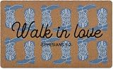 KPTHDP Christian Western Cowgirl Door Mat, Bible Verse...