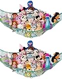 Picture of Lilly's Love Stuffed Animal Hammock | Corner Hanging Organizer, Toy Storage, Stuffed Animal Storage Net | Made from Quality Fishing Net, Holds 12lbs | 67"x47"x47" (Green, 2 Pack)