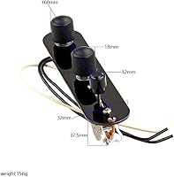 Vista 6 de Placa de control de guitarra totalmente cargada, interruptor de 3 vías precableado, 250 K, grandes potenciómetros moleteados, controles de tono