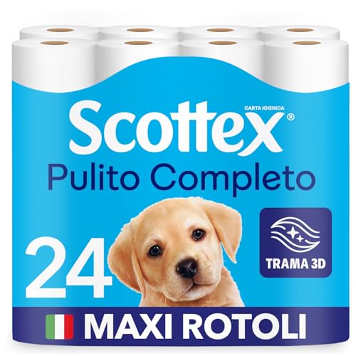 Scottex Carta Igienica, Formato Salvaspazio, Confezione 100% Riciclabile, Fatto in Italia, 24 Rotoli