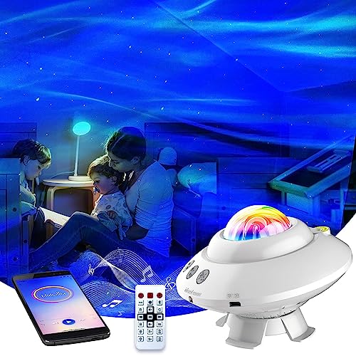Aurora Light Projector, Galaxy Star Projector Night Light Dimmable Aurora Borealis LED Sync with Music Remote Control BT & Timing Function Ceiling Starlight Projector for Bedroom/Kids/Adults Aurora Light Projector, Galaxy Star Projector Night Light Dimmable Aurora Borealis LED Sync with Music Remote Control BT & Timing Function Ceiling Starlight Projector for Bedroom/Kids/Adults