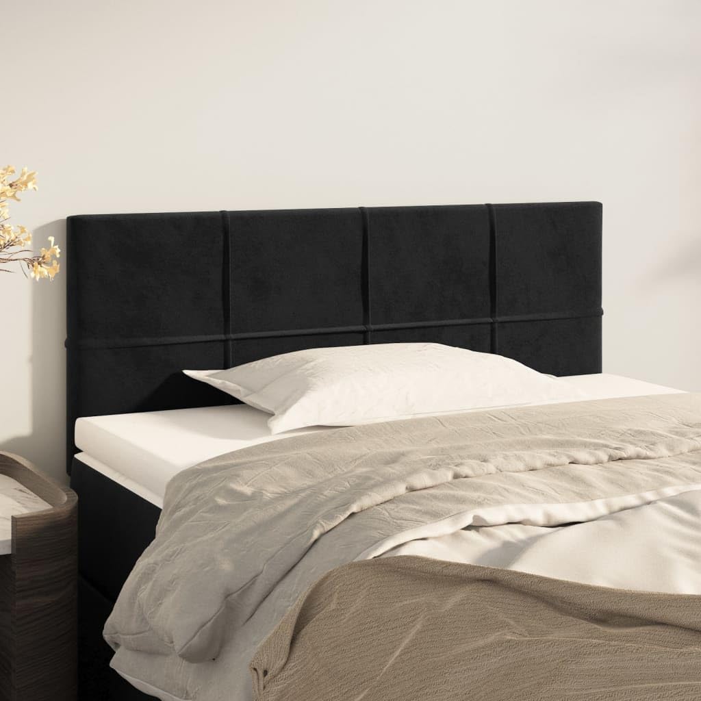 vidaXL Kopfteil, Bettkopfteil mit Holzbeinen, Höhenverstellbar Polsterkopfteil für Bett, Betthaupt Bettzubehör Schlafzimmer, Schwarz 80x5x78/88cm Samt