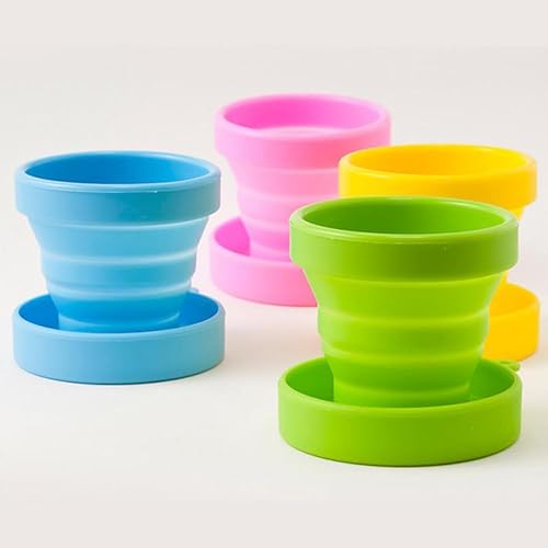 Miniatura 2 de AKOAK Taza de viaje plegable de silicona, taza portátil para hacer gárgaras, para salir, viajar y acampar (juego de 3, color caramelo)