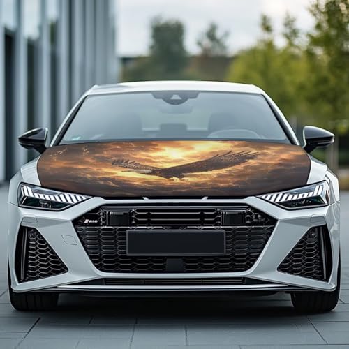 Image of Bald Eagle Style Car Hood Cover Scratch Car Protector Waterproof Auto Hood Wrap Blanket Universal Auto Exterior Accessories for Sedan SUV Pickup Truck Jeeps