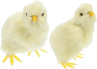 ORFOFE 2 Peças De Enfeite De Pintinho Bichos De Pelúcia Miniaturas Mini Animais De Pelúcia Pintinhos Peludos Realistas Brinquedo De Animal Peludo Pintinhos Fofos Brinquedo De Frango