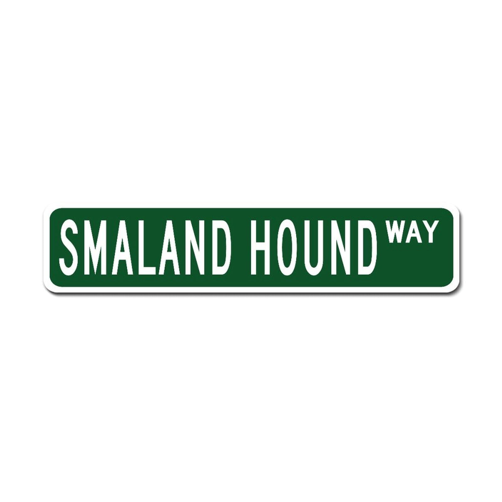 LMMIXEE Smaland Hound Metal Sign Smaland Hound Custom Street Sign Smaland Hound Owner Gift Farmhouse Metal Wall Sign Rustic Wall Art Kitchen Wall Hanging Signs Wall Sign Home Decor 18x4in