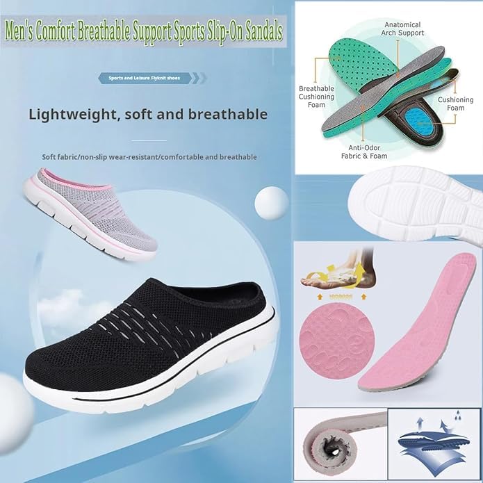 Mens Sport Sandals Orthopedic, Comfort Arch Support Sandals for Men Slip on Breathable Support Sandals for Walking3