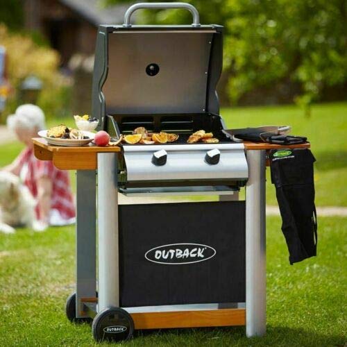 Outback Spectrum 2 Burner Gas BBQ Barbecue Outdoor Black Silver