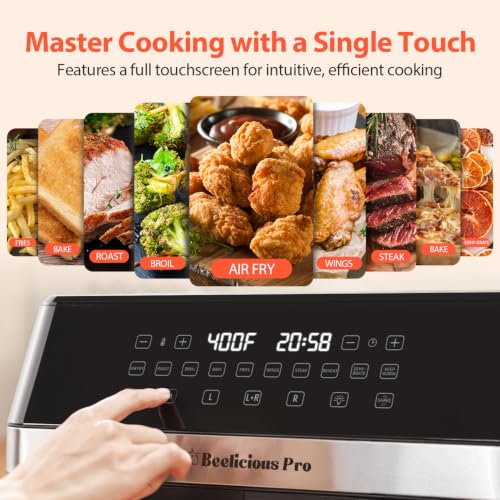Image of 12QT Large Dual Air Fryer, 10-in-1 Double Zone Airfryer with 2x6QT Baskets, 60 Easy-Panel with Full Touchscreen, SyncCook Function, Viewing Window, Nonstick & Dishwasher Safe, 2 Dishes at Once, Black