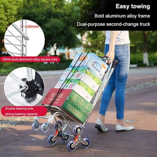 Carrito de compras plegable con 8 ruedas y marco metálico miniatura 3