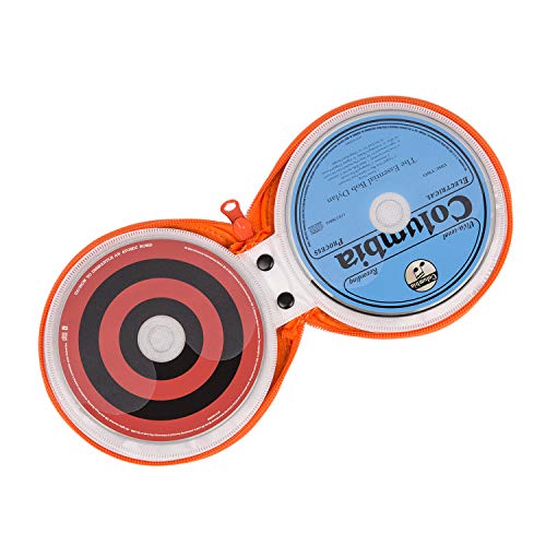 Elezay Small Cd Case Round Felt 20 Capacity Cds Storage Wallet Dvd Disc Holder,Orange #TOP5