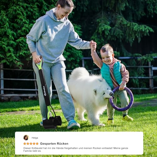 IPETBA 80 cm Großer Hundekotschaufeln Langer Griff Hundekotsammler Kein Bücken Nötig für Hunde und Katzen Faltbare Pooper Scooter für Wiese Erdboden Sandboden Kiesweg