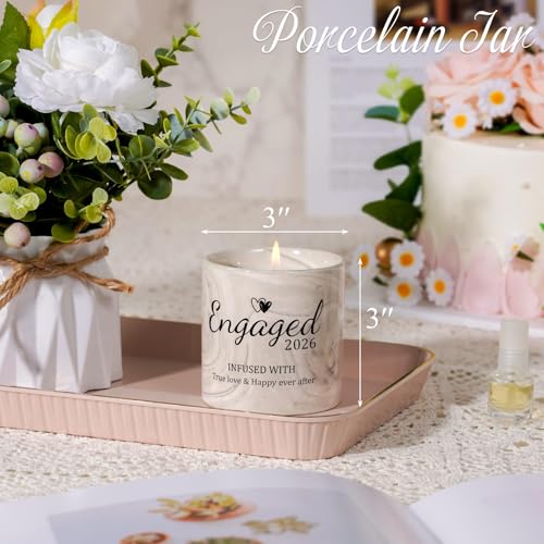 Engagement Gifts - Gift for Newly Engaged Couples, Fiance Gifts for Women, Bridal Shower, Wedding Bride Gift - Engaged Present 6 Oz Engaged 2026 Lavender Ceramics Candle - Image 5