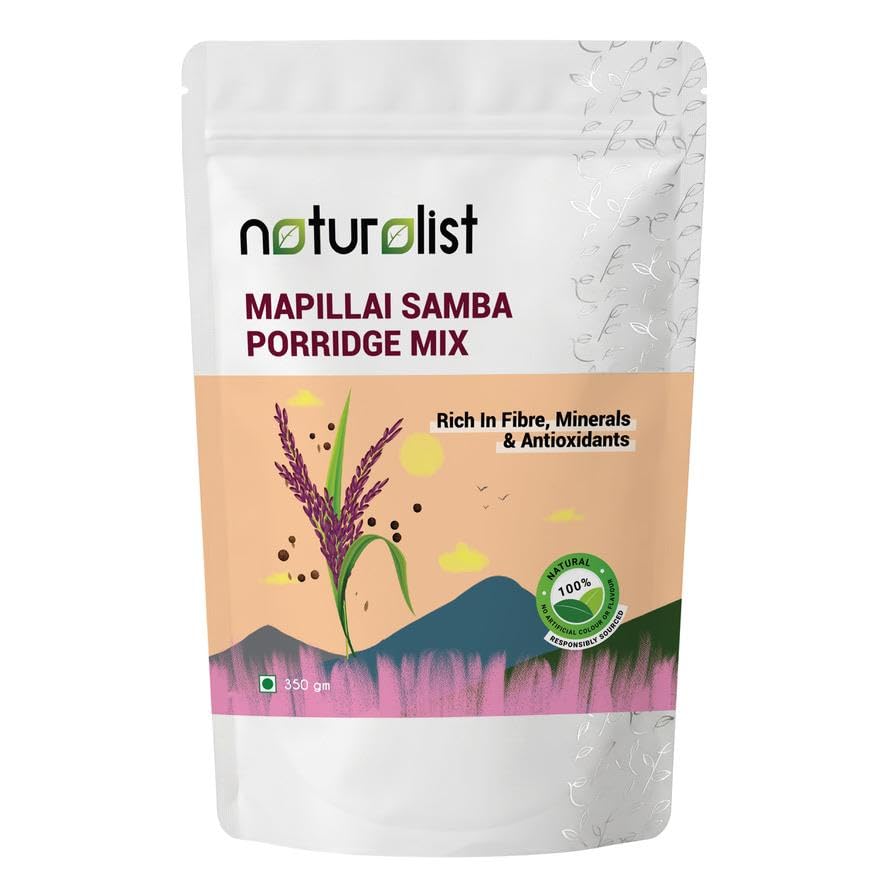 Naturalist 350gm Mapillai Samba Porridge Mix | 100% Natural | Chemical Free | Fibre, Minerals and Antioxidants Rich Healthy Meal- 350 grams-picture-29