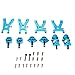 KINGDUO Wltoys A959-B B A979 A969 A979 K929 Actualización Partes Metálicas Paquete Suspensión Brazo Anillo De Acero del Eje De Rueda-Azul