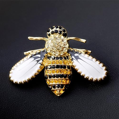 Image of 2 PIECESFashionable And Cute Oil Studded Little Bee Brooch That Can Be Decorated With Collars, Dresses, Sweaters, Scarves, And Shawls