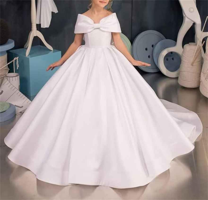 Girls Long Miss National Pageant Dresses Bow Princess Flower Girl Birthday Ball Gowns Daddy Daughter Dance Dress3