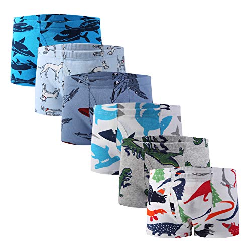 Boys' Boxer Briefs 6-Pack Value Cotton Toddler-Big Kid Sizes No Fly Underwear