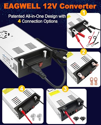 AC to DC Converter 12V Power Supply, Universal SMPS 120V AC to 12V 50A 600W DC Converter Power Supply Transformer Driver Adapter for RV,Pump,LED Strip, LCD Monitor3
