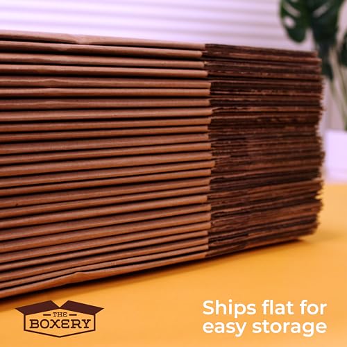 Image of The Boxery 12 inchx12 inchx12 inch Brown /Kraft Corrugated Cardboard Shipping Boxes 25-Pack | Mailing, Packing, Moving & Storage for Business /Home - Durable - Eco-Friendly, Recyclable - Made in the USA