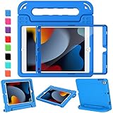 AVAWO iPad 10.2 2019 Kids Case, iPad 7th Generation Case for Kids, Light Weight Shock Proof Convertible Handle Stand Kids Friendly Case for iPad 10.2 inch 2019 Release and Air 3 - Blue