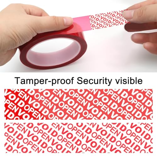 Image of Tamper Evident Void Security Stickers - Self Adhesive Anti Tampering Seal Labels - Void Opened Transfer Sticker for Packaging, Warranty Seal, Shipping Boxes & Security Protection (1, 1 Inch)