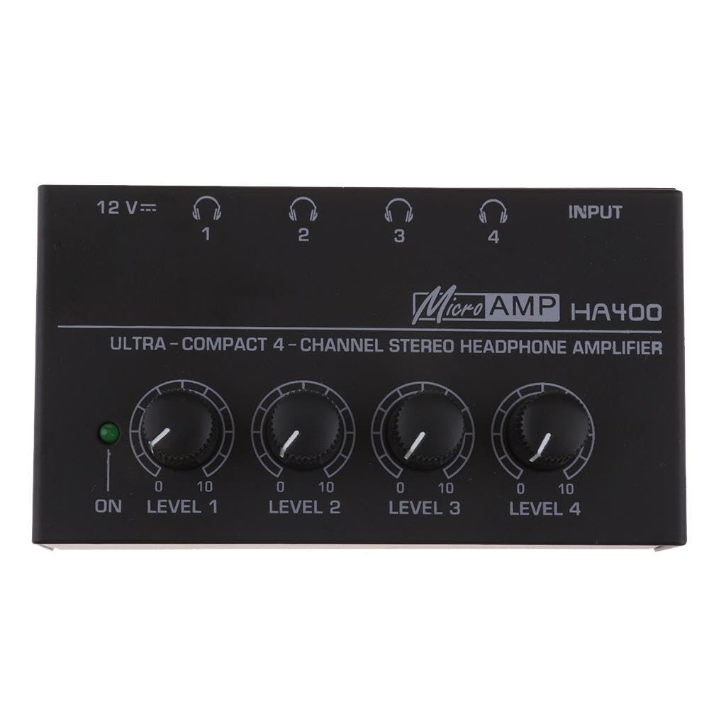 TRENDIVIBE UK Plug Universal Home Audio Amplifier Compact 4-Channel Stereo Headphone Black-image-42