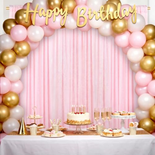 Image of Pink Sequin Backdrop Curtains-1 Panel 3FTx8FT Light Pink Backdrop for Wedding, Glitter Party Decorations Background Drapes for Birthday Party Anniversary Graduation Photo Booth Decor