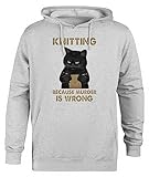 Photo Gallery suzetee funny cat knits knitting because murder is wrong maglione con cappuccio grigio unisex con cappuccio Photo Gallery suzetee funny cat knits knitting because murder is wrong maglione con cappuccio grigio unisex con cappuccio