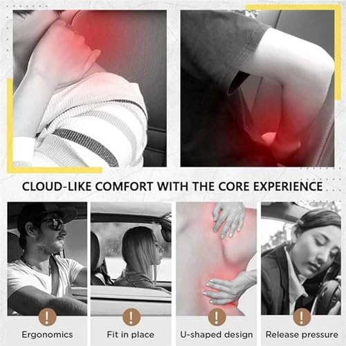 Dr Trust USA Orthopedic Headrest, Neck, Back & Shoulder Support Pillow for Car Driving Memory Foam Cushion Spine Cervical Pain Relief Large Size 357