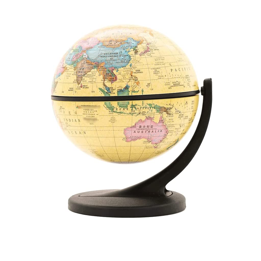OLOTU Globe éducatif Globe de Bureau Antique de 11 cm/4,3 Pouces Globe Politique avec Base à Pivot Unique Globe terrestre de Bureau Facile à Lire pour Les Enfants et Les Adultes Globe Politique