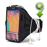 Johncase Note 3 Armband,Can Touch Screen Ultra Breathable Running Sports Armband & Exercise Gym Sport band case with Water Resistant Sweat Proof Key Holder function for Note 4,3,2 Black