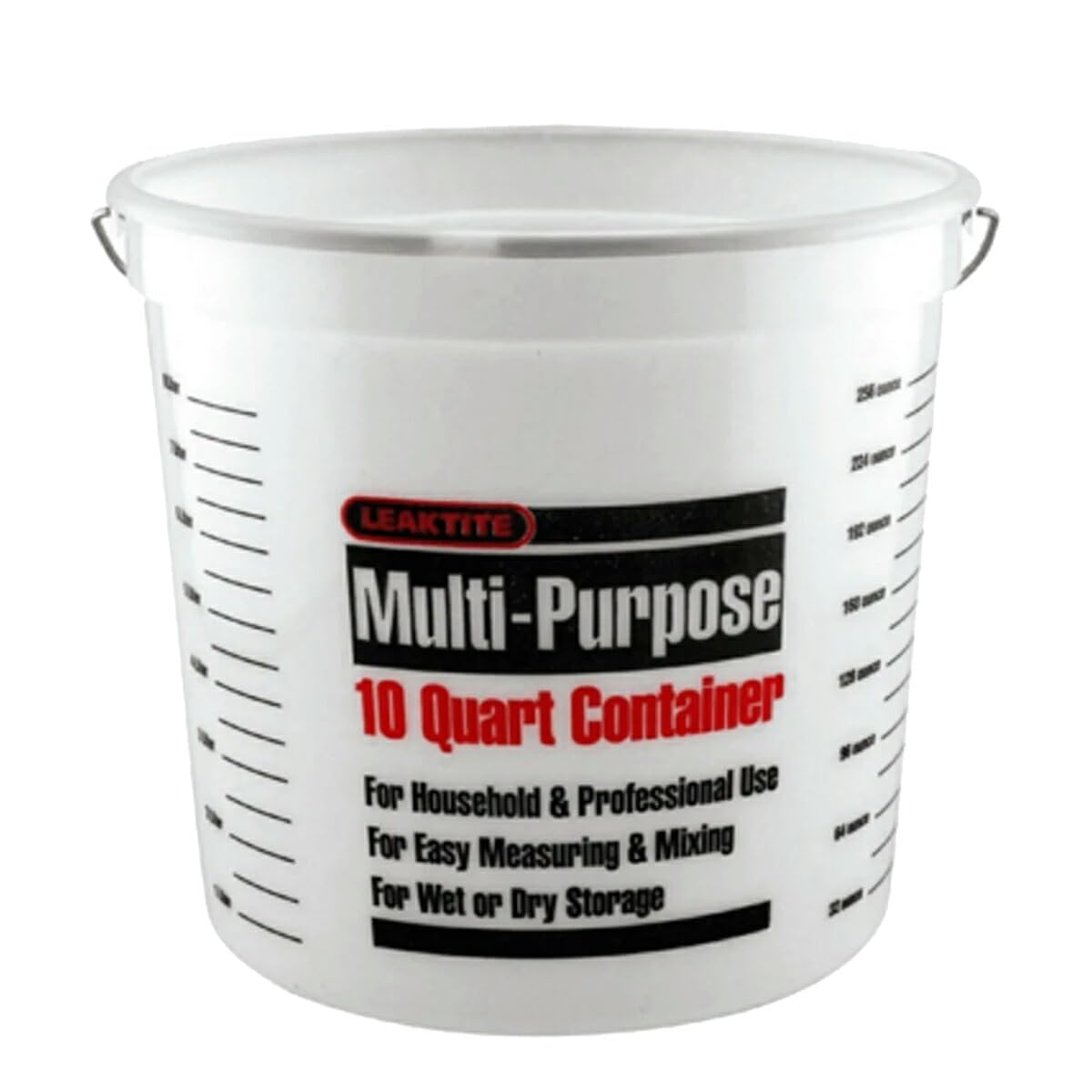 Leaktite 10Q12NM0012 10 Qt Multi-Purpose Pail W/Reinforced Rim, 10Qt