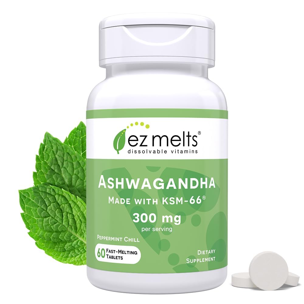 EZ Melts Dissolvable Ashwagandha 300 mg, Apple Berry, 60 Tablets — Amazon image 7