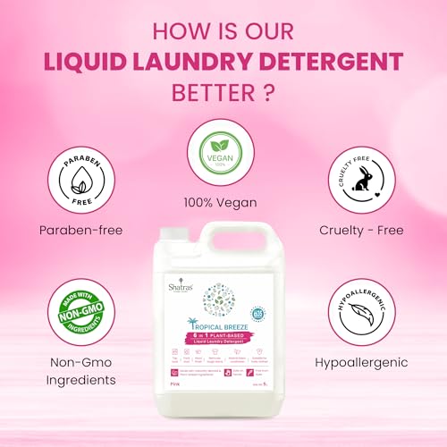Image of Shatras Pink Lily Liquid Detergent 5 Litre - Concentrated Laundry Liquid for Fabric Care, Suitable for Top-Load & Front-Load Washing Machines and Hand Wash