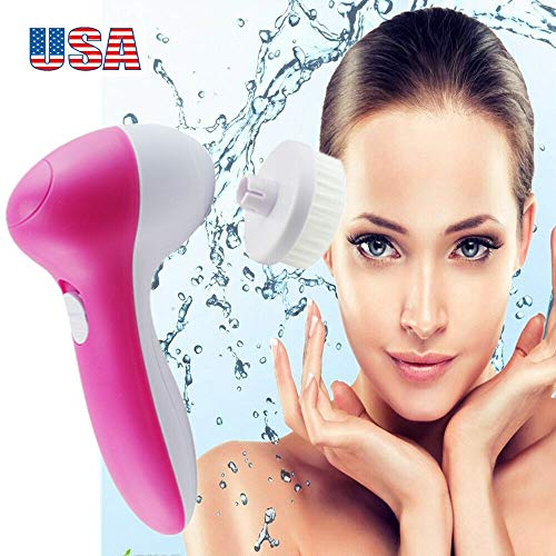 5 in 1 BEST Clean Face Skin Electric Facial Cleaner Care Brush Massager