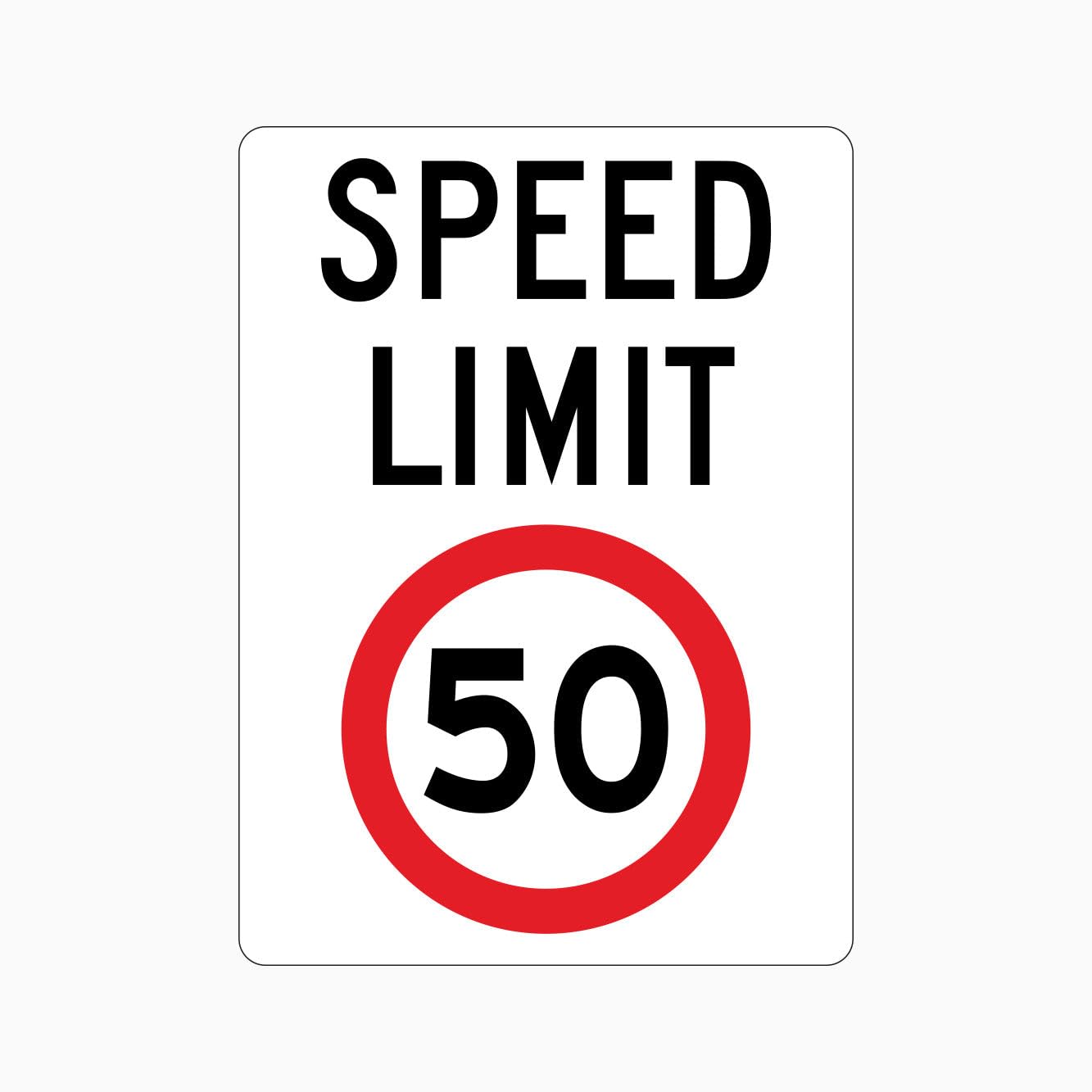 SPEED LIMIT 50km Sign Traffic Metal Tin Sign 8 x 12 inch for Industrial & Commercial Series