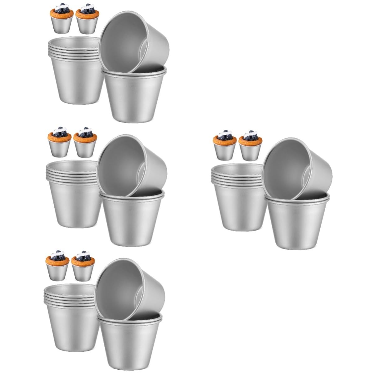 Garneck 4 Set Di Per Cupcake Muffin Budini Pirottini Per Torte Set Per La Preparazione Di Torte 8 Pezzi*4