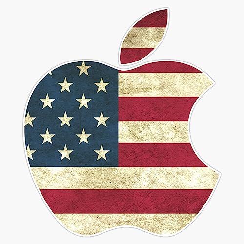Apple American Flag Sticker Vinyl Decal Bumper Sticker 5