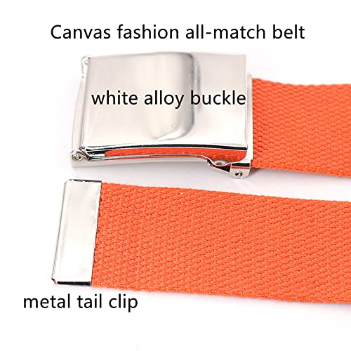 Belts Men Women Cotton Canvas Military Tactical Quick Release Plus Size Belt with Alloy Buckle, 2 Pack3