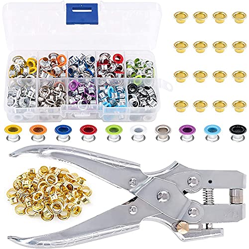 máquinas de perforación, Kit de 400 ojales metálicos 3/16 pulgadas, 1 alicate perforador, kits, juegos for zapatos