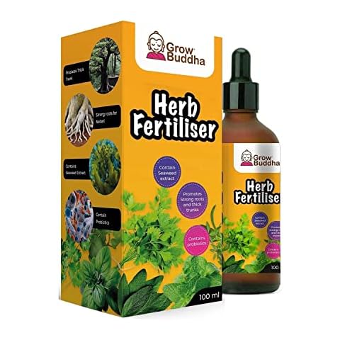 Grow Buddha Herb Food Fertiliser - Liquid Concentrated Fertiliser for Herb Plants 100 ml - Fast growth with strong root - Suitable for all Vegetable and Herb plants Cover