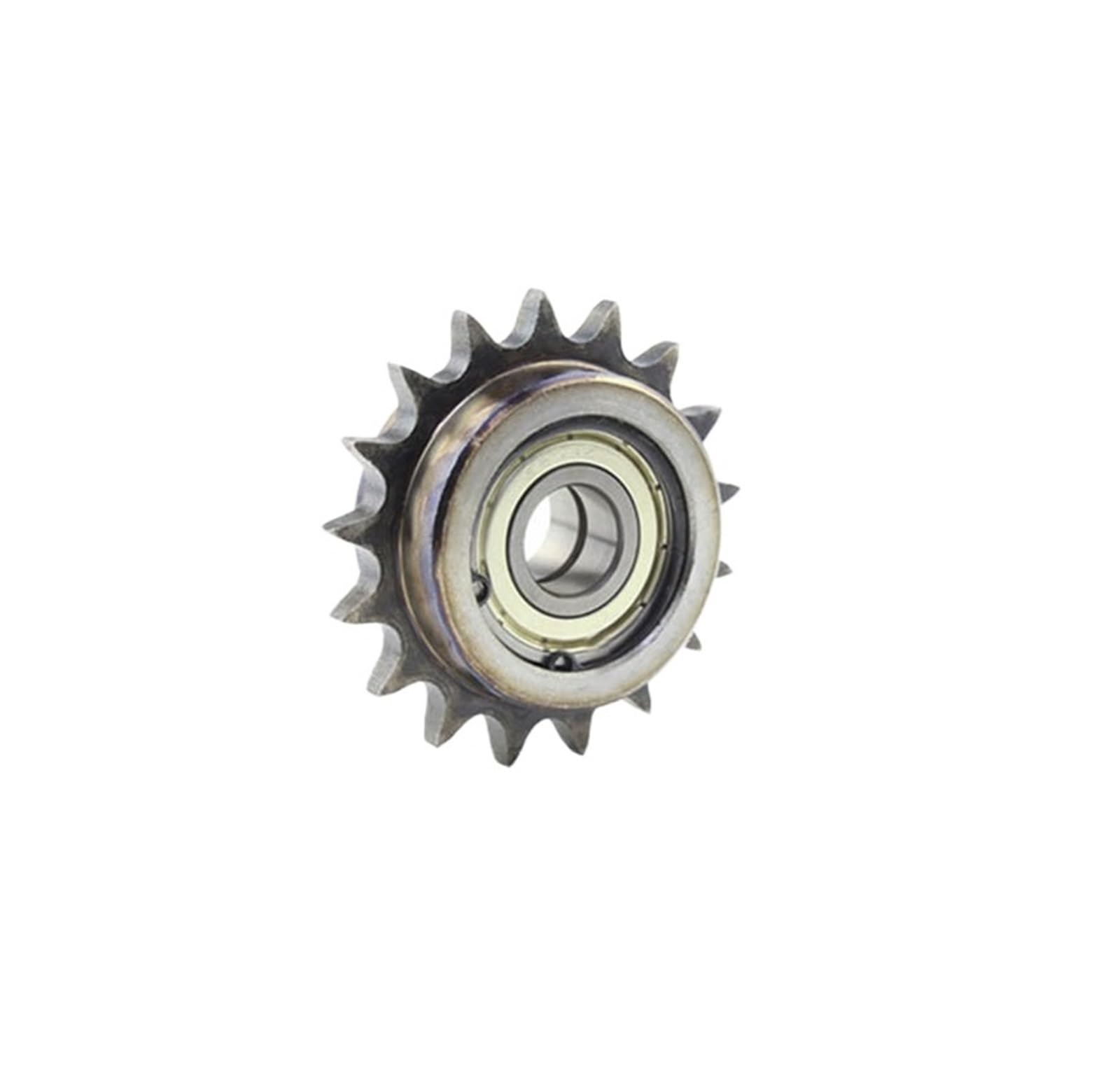 Bevel Gear Pinion Hardware Mechanical 1PCS Steel 10A 17 Teeth Wheel Pitch 15.875mm Double/Single Bearing Idler Sprockets Roller Tensioner Gear Bore 10/12/15/17mm(10mm Double Bearing)