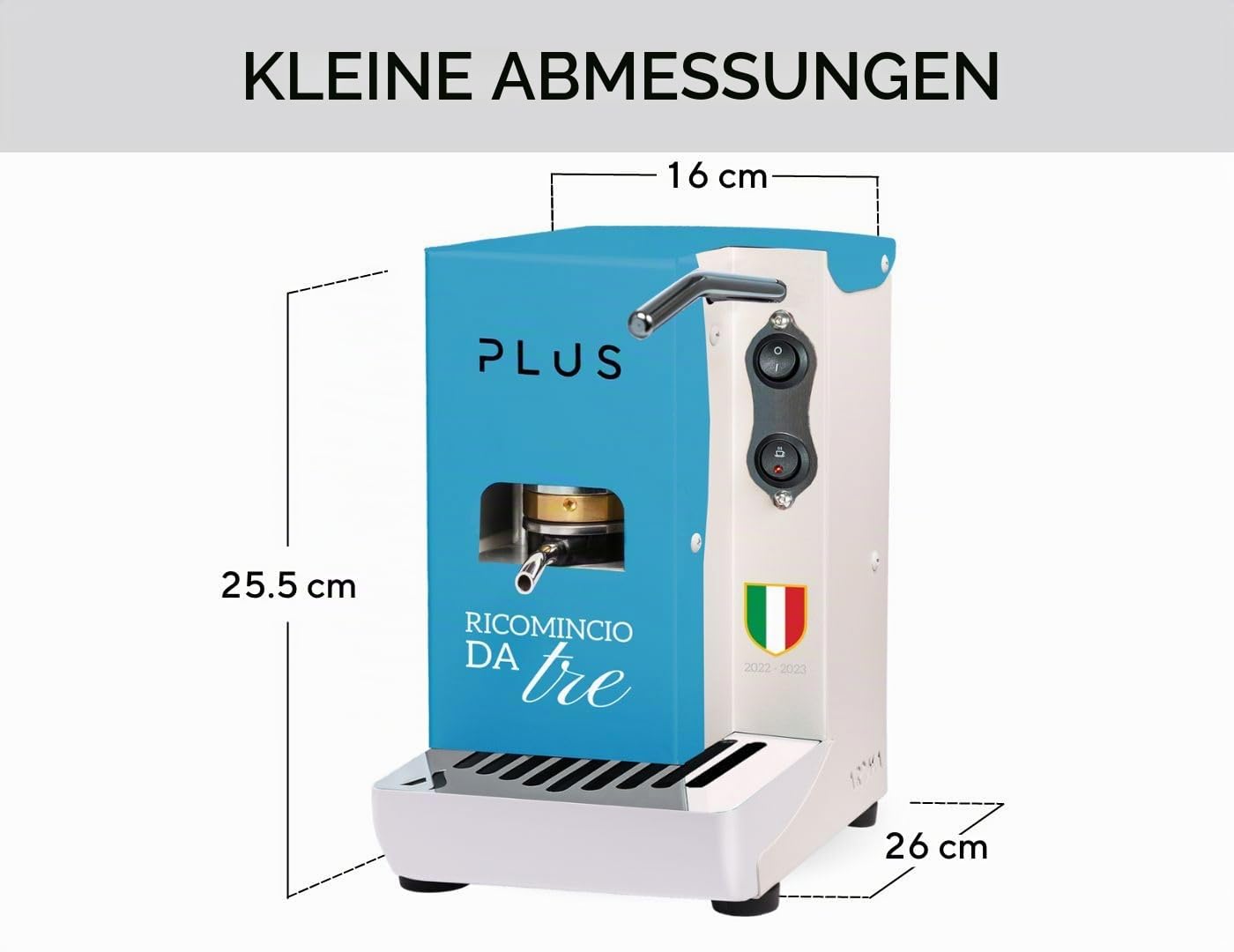 Aroma Plus – Cuore Azzurro – Kaffeemaschine für Kaffeepads ESE 44 – Limited Edition
