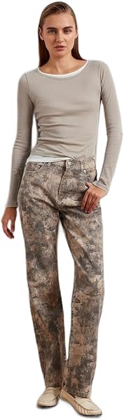 Dilvin Batik Desenli Denim Pantolon, 101A72067