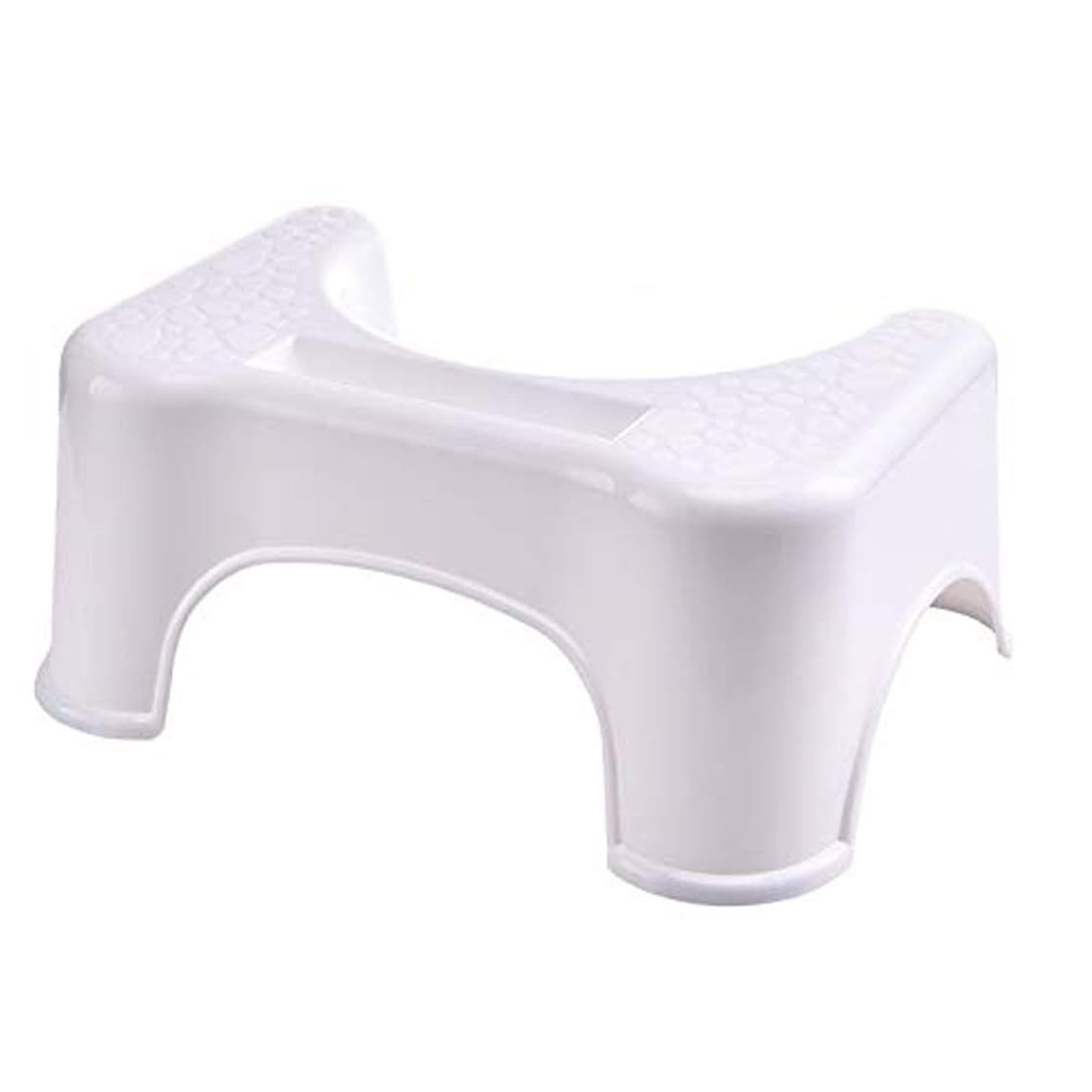 NTEK Bathroom Toilet Stool | Medically Tested Squatting Potty Bathroom Step Stool | for Constipation Piles Relief Foot Stool | Toilet Non-Slip Anti Constipation Heal Bath Squat Step Stool (WHITE)