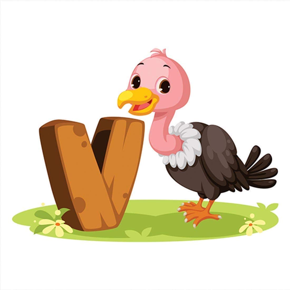 Artway Alphabets A to Z Big Size Wall Stickers with Cute Animals for Baby Room Décor 60 cm x 60 CM Multicolor (Multicolor_22)